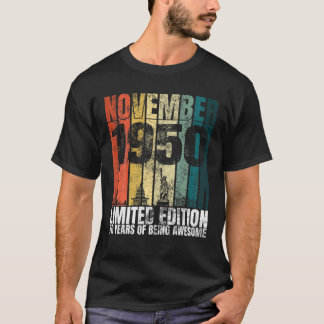 Vintage-Geschenke zum 70. Geburtstag November 1950 T-Shirt