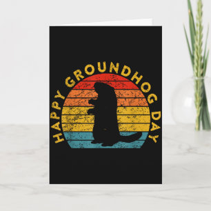 Vintage Geschenke zum Murmeltiertag Sonnenuntergan Karte