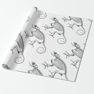Vintage-Geschenkpapier mit Echsen-Skelett Geschenkpapier