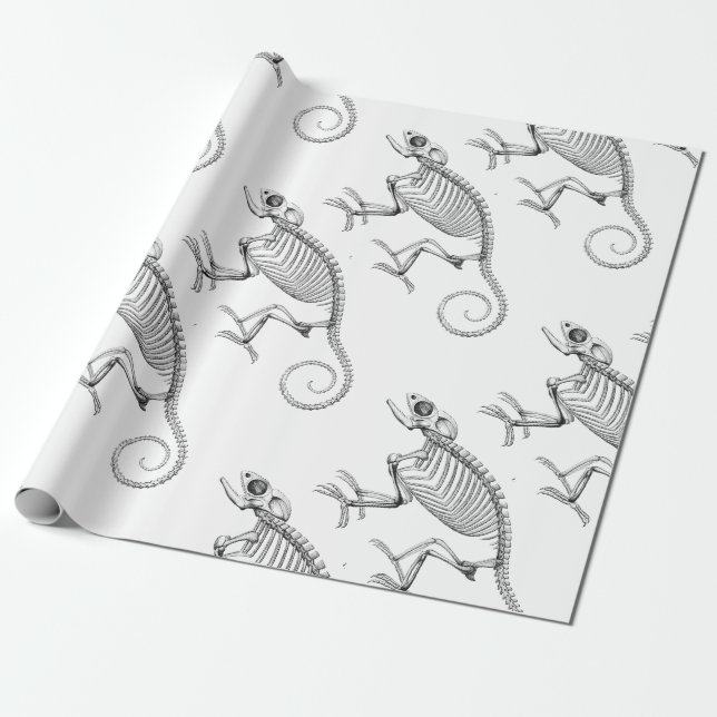Vintage-Geschenkpapier mit Echsen-Skelett Geschenkpapier (Ungerollt)