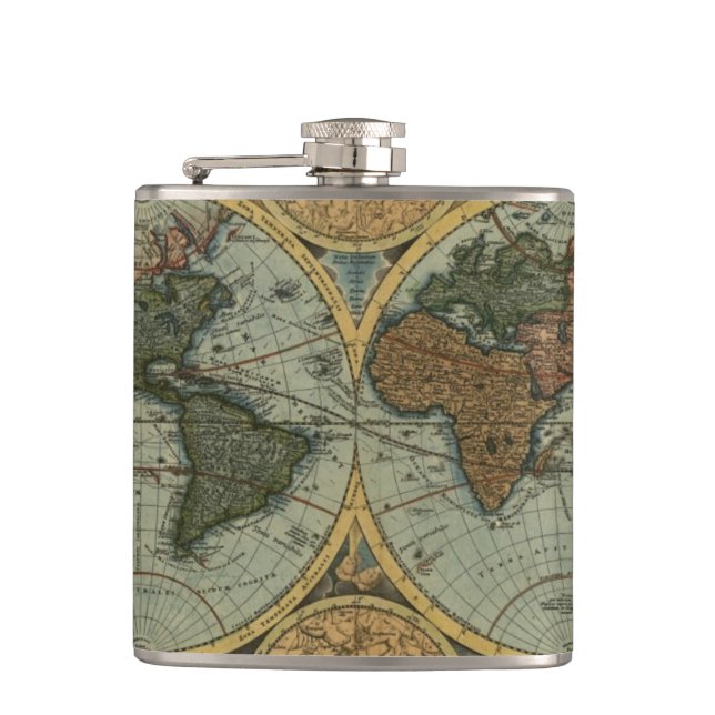 Vintage Geschichte der alten Welt Flachmann (Vorderseite)