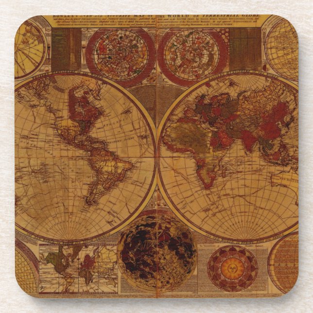 Vintage Geschichte der alten Welt Getränkeuntersetzer (Vorderseite)
