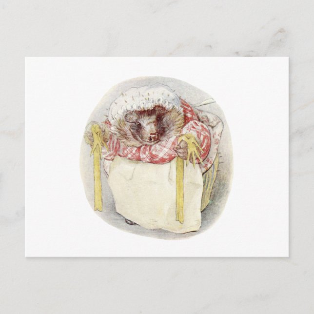 Vintage Geschichte von Frau Tiggy Winkle Postkarte (Vorderseite)