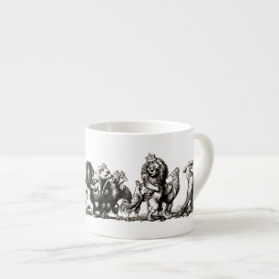 Vintage-Geschichtsbuch-Tierparade: Wandkunst für d Espressotasse