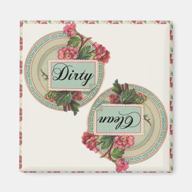 Vintage Geschirrspülmaschine sauber und geschmackv Magnet (Vorne)