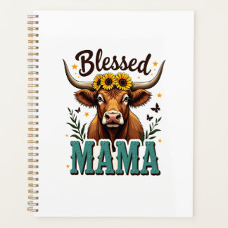 Vintage gesegnete Mama Highland-Kuh Sonnenblume We Planer