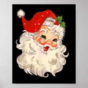 Vintage Gesicht von Weihnachtsmann Weihnachten Xm Poster