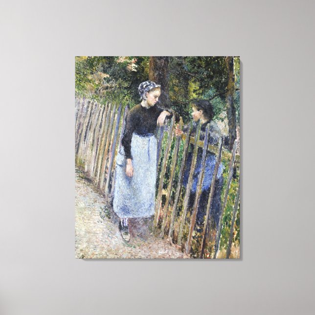 Vintage Gespräche von Camille Pissarro Leinwanddruck (Vorderseite)