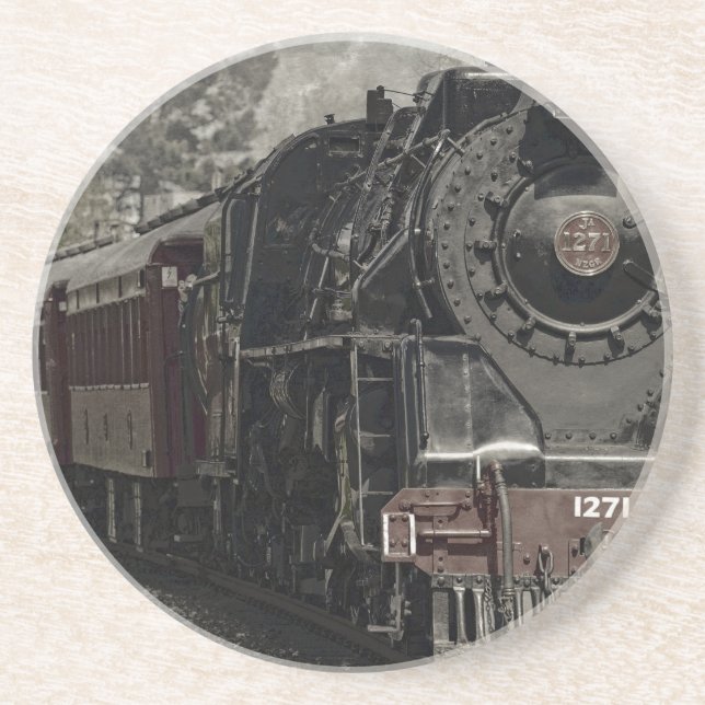 Vintage Gestaltung des Zuges Getränkeuntersetzer (Vorne)