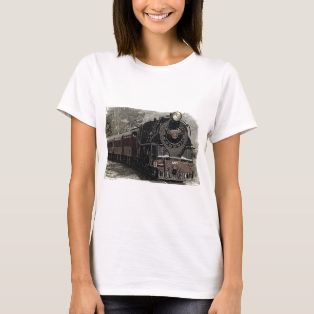 Vintage Gestaltung des Zuges T-Shirt (Vorderseite)