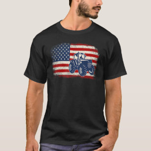 Vintage gestörte amerikanische Flagge Tractor Patr T-Shirt