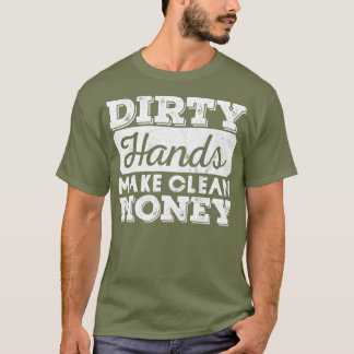 Vintage gestörte, schmutzige Hände machen saubere  T-Shirt