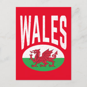Vintage gestörte Wales Cymraeg Cymru Proud Welsh Postkarte