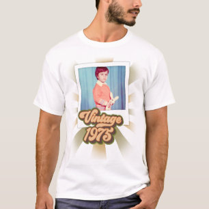 Vintage gestreifte Fotografie zum 50. Geburtstag 1 T-Shirt