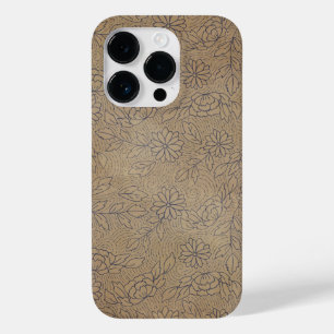 Vintage gestresste japanische Blumen und Blätter Case-Mate iPhone 14 Pro Hülle