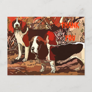 Vintage gestrichene Beagles Danke Postcard Postkarte