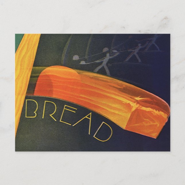 Vintage gesunde Lebensmittel, Vollkornbrot Postkarte (Vorderseite)