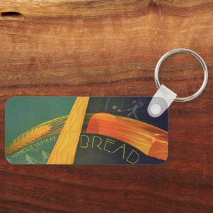 Vintage gesunde Lebensmittel, Vollkornbrot Schlüsselanhänger