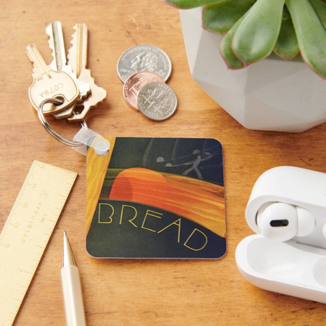 Vintage gesunde Lebensmittel, Vollkornbrot Schlüsselanhänger (Schreibtisch)