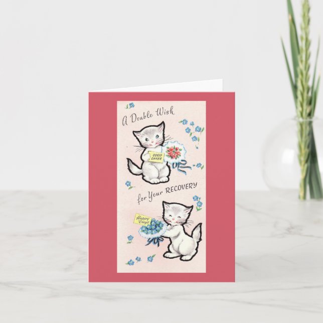 Vintage Get Well Kitts Card Karte (Vorderseite)