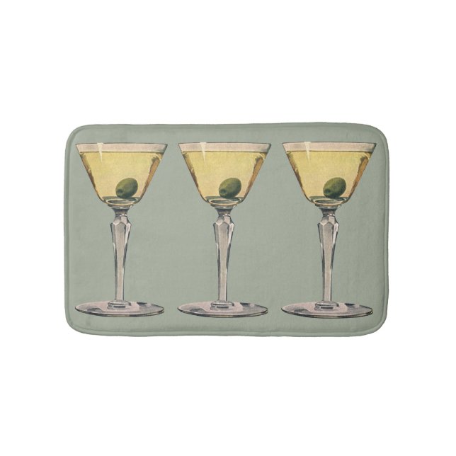Vintage Getränke Getränke, Martini-Cocktail Badematte (Vorderseite)