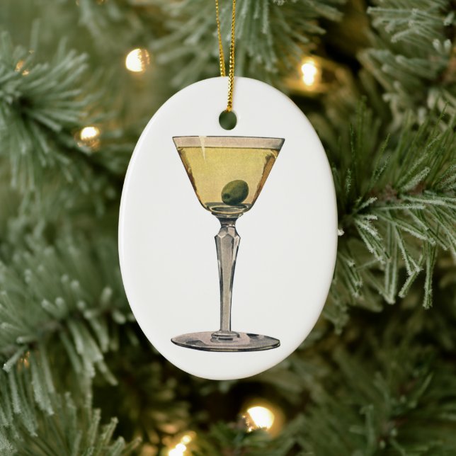 Vintage Getränke Getränke, Martini-Cocktail Keramikornament (Baum)