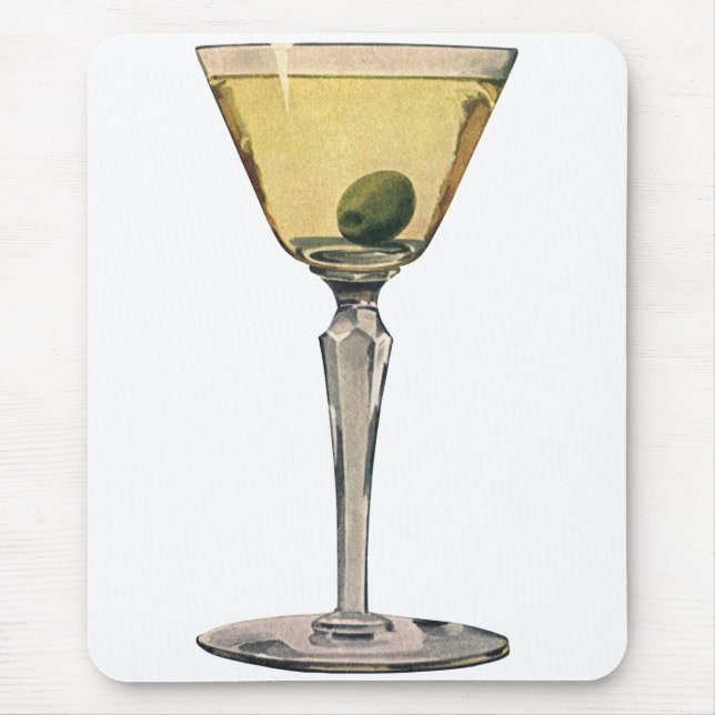 Vintage Getränke Getränke, Martini-Cocktail Mousepad (Vorne)