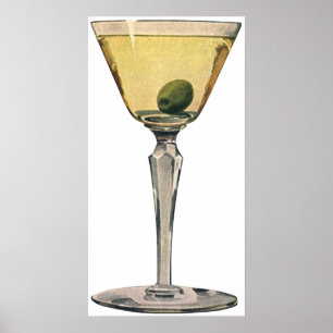 Vintage Getränke Getränke, Martini-Cocktail Poster