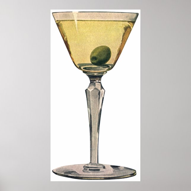 Vintage Getränke Getränke, Martini-Cocktail Poster (Vorne)