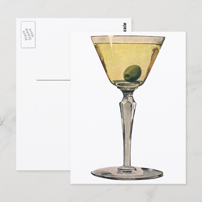 Vintage Getränke Getränke, Martini-Cocktail Postkarte (Vorne/Hinten)