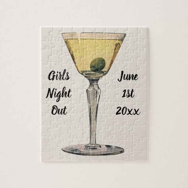 Vintage Getränke Getränke, Martini-Cocktail Puzzle (Vertikal)