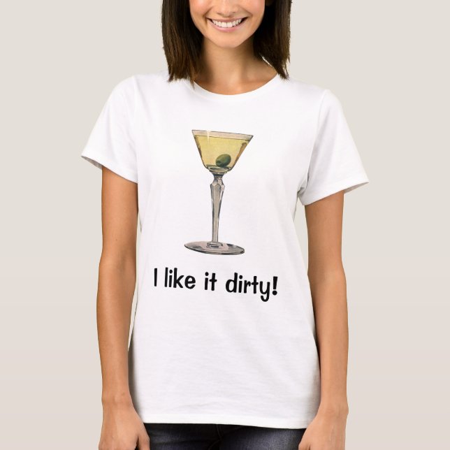 Vintage Getränke Getränke, Martini-Cocktail T-Shirt (Vorderseite)