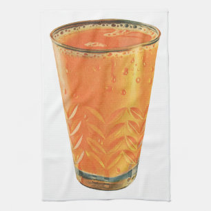 Vintage Getränke, Orangensaftglas - Frühstück Geschirrtuch