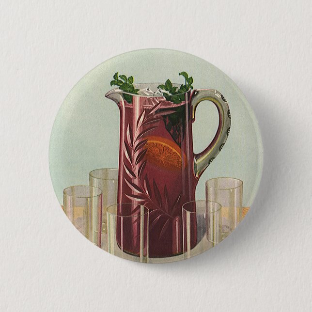 Vintage Getränke und Getränke, Pitcher aus Sangria Button (Vorderseite)