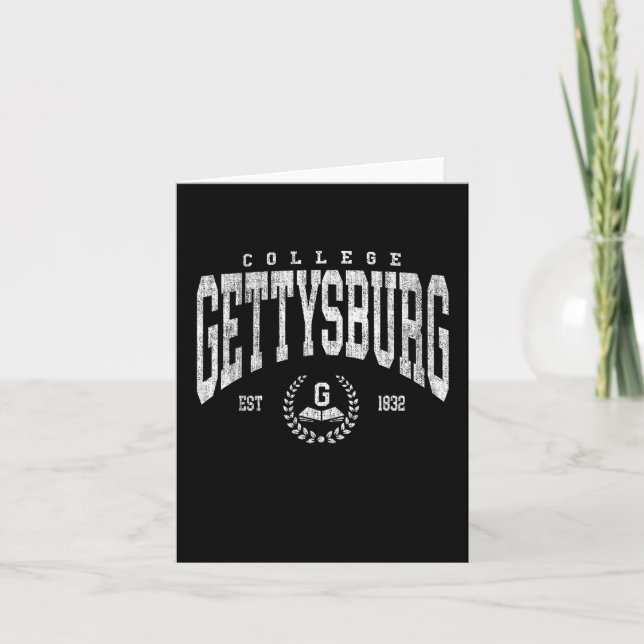 Vintage Gettysburg Athletics Bogen-Design Männer F Karte (Vorderseite)
