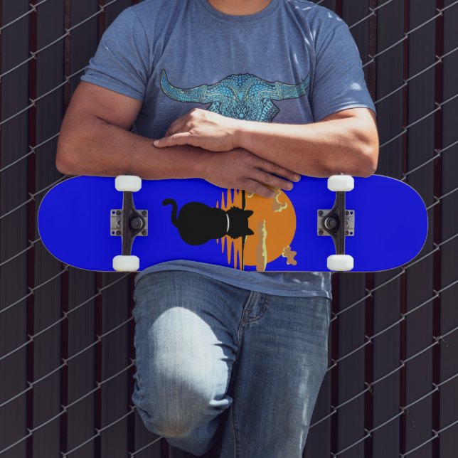 Vintage gewartet Katzenlandschaft Skateboard (Außenbereich 3)