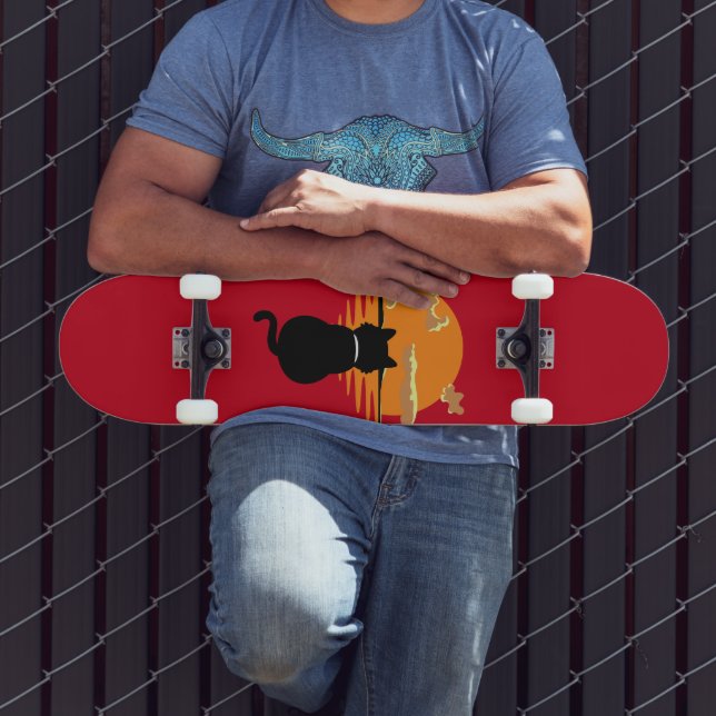 Vintage gewartet Katzenlandschaft Skateboard (Außenbereich 3)