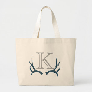 Vintage Geweih-Monogramm große Tasche