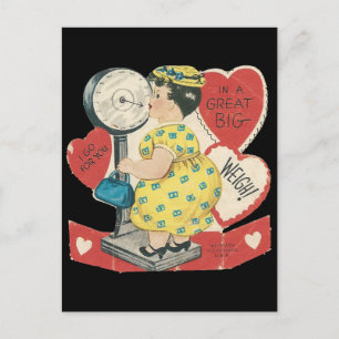 Vintage Gewicht der Liebe Valentinstag Feiertagspostkarte