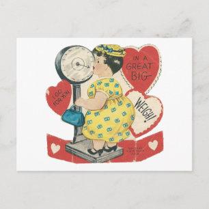 Vintage Gewicht der Liebe Valentinstag Feiertagspostkarte