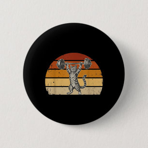Vintage-Gewichtheber-Katzengymnastik-Regierung Button