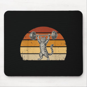 Vintage-Gewichtheber-Katzengymnastik-Regierung Mousepad