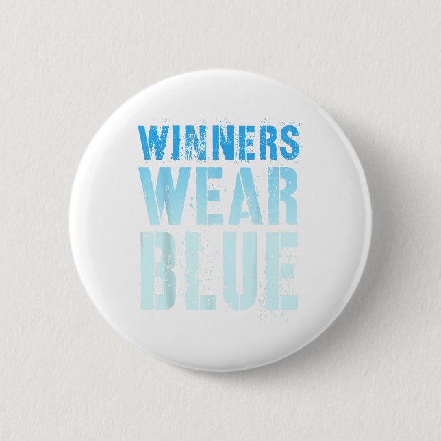 Vintage Gewinner tragen den blauen Wettbewerb Krie Button (Vorderseite)