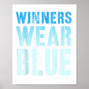 Vintage Gewinner tragen den blauen Wettbewerb Krie Poster