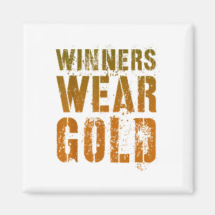 Vintage Gewinner tragen Gold Cheer Summer Camp War Magnet