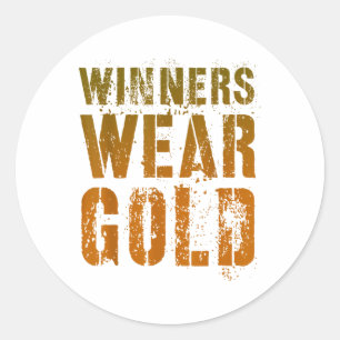 Vintage Gewinner tragen Gold Cheer Summer Camp War Runder Aufkleber