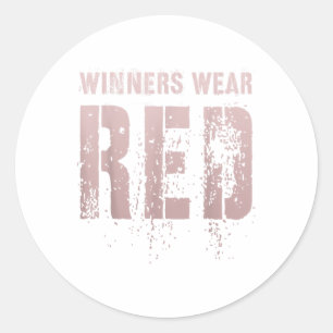 Vintage Gewinner tragen Red Summer Camp Team Color Runder Aufkleber
