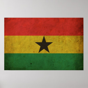 Vintage Ghana-Flagge Poster