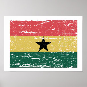 Vintage Ghana-Flagge Poster