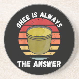 Vintage Ghee ist immer die Antwort Retro-Food-Lieb Getränkeuntersetzer